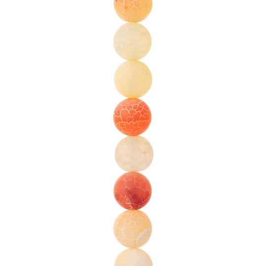 Orange Crackle Agate Round Beads, 10mm by Bead Landing™